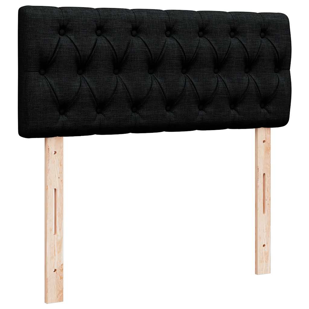 Lit ottoman avec matelas noir 120x190 cm tissu - XIOS