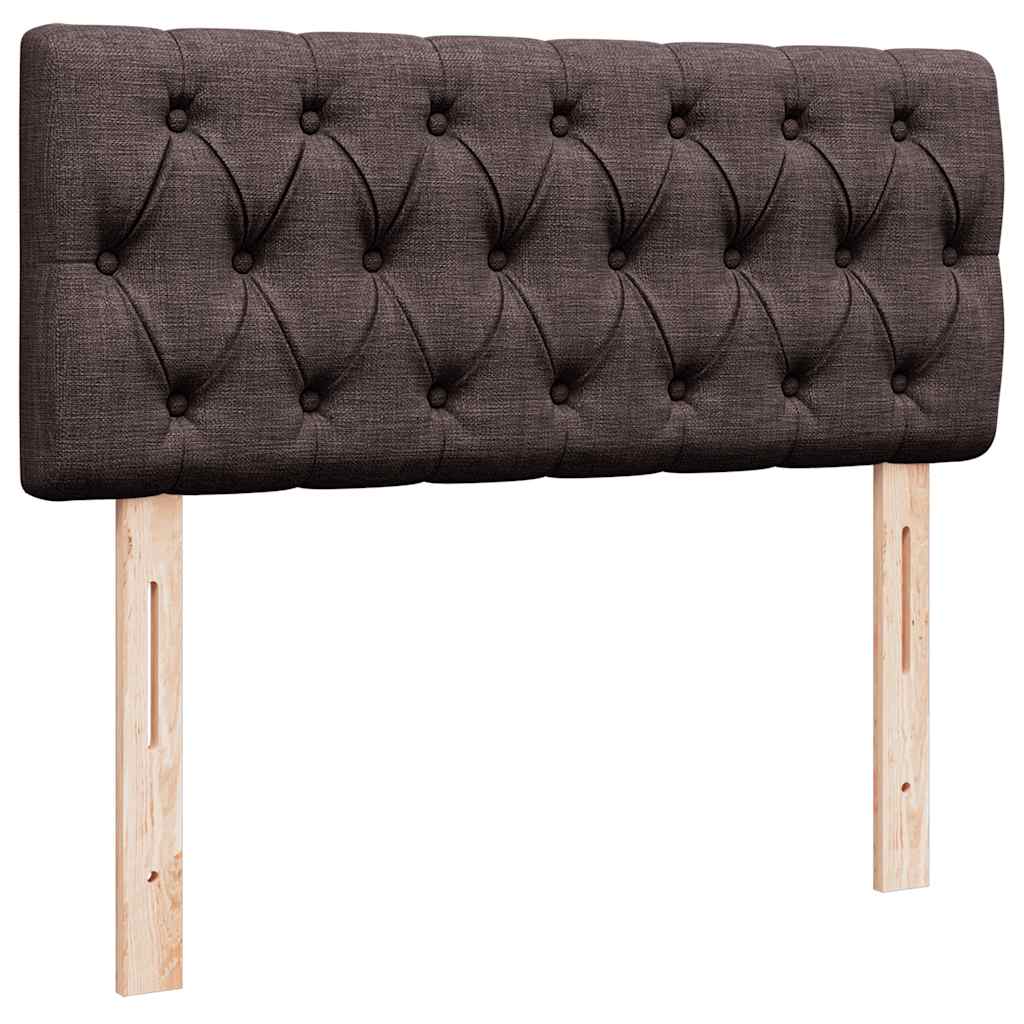 Cadre de lit ottoman avec matelas marron foncé 120x190 cm tissu - XIOS