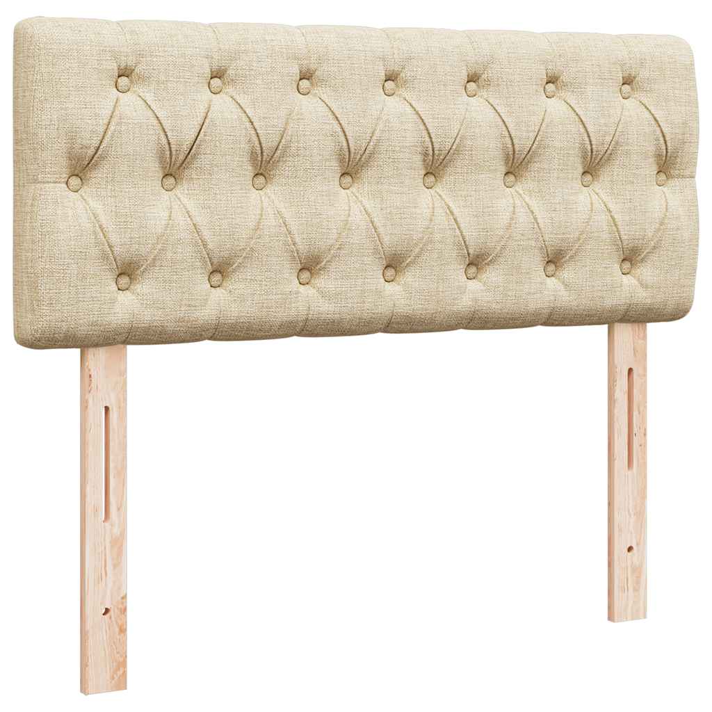 Cadre de lit ottoman avec matelas crème 120x190 cm tissu