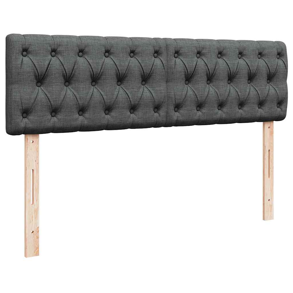 Lit ottoman avec matelas gris foncé 140x190 cm tissu