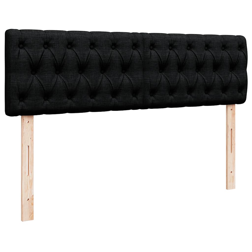 Lit ottoman avec matelas noir 140x190 cm tissu