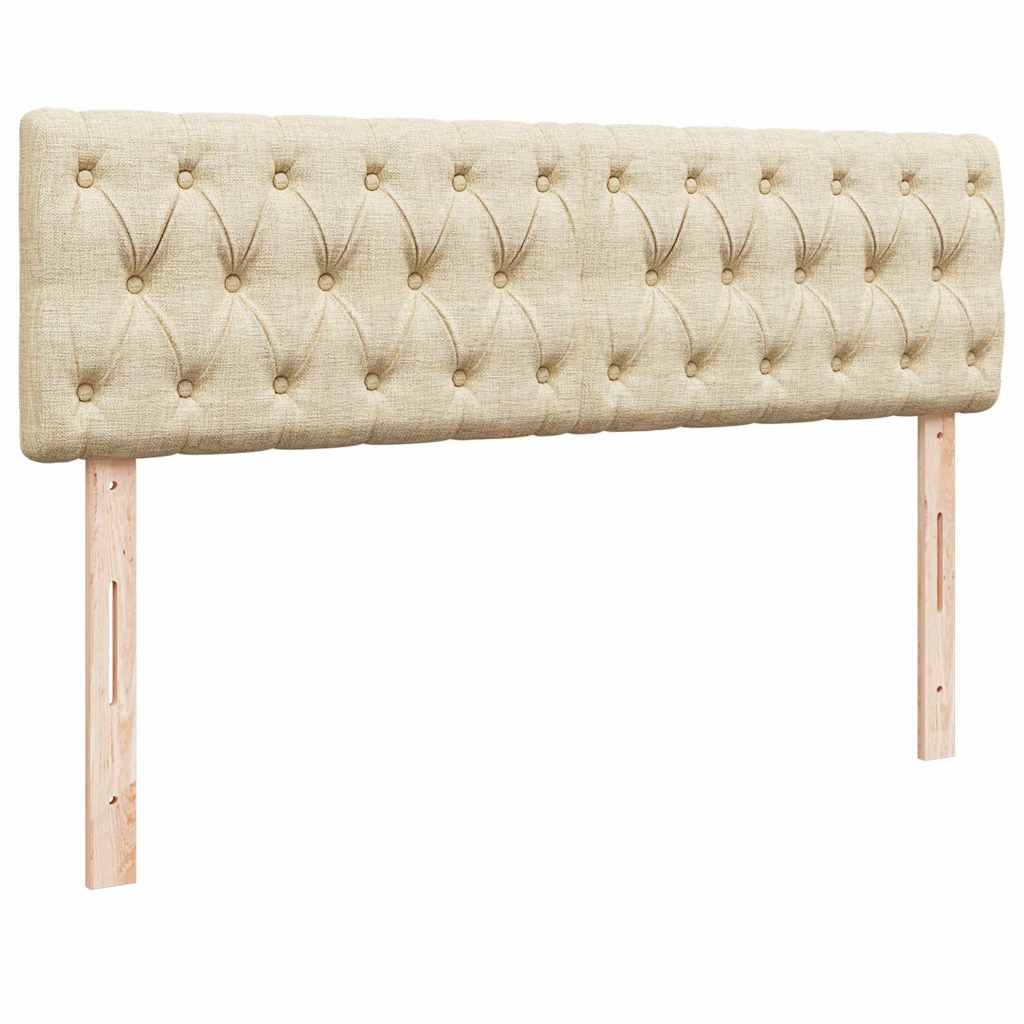 Lit ottoman avec matelas crème 140x190 cm tissu - XIOS