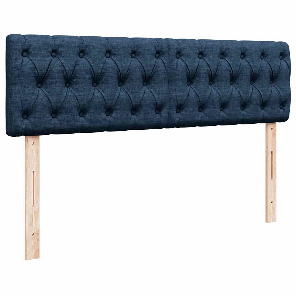Lit ottoman avec matelas bleu 140x190 cm tissu