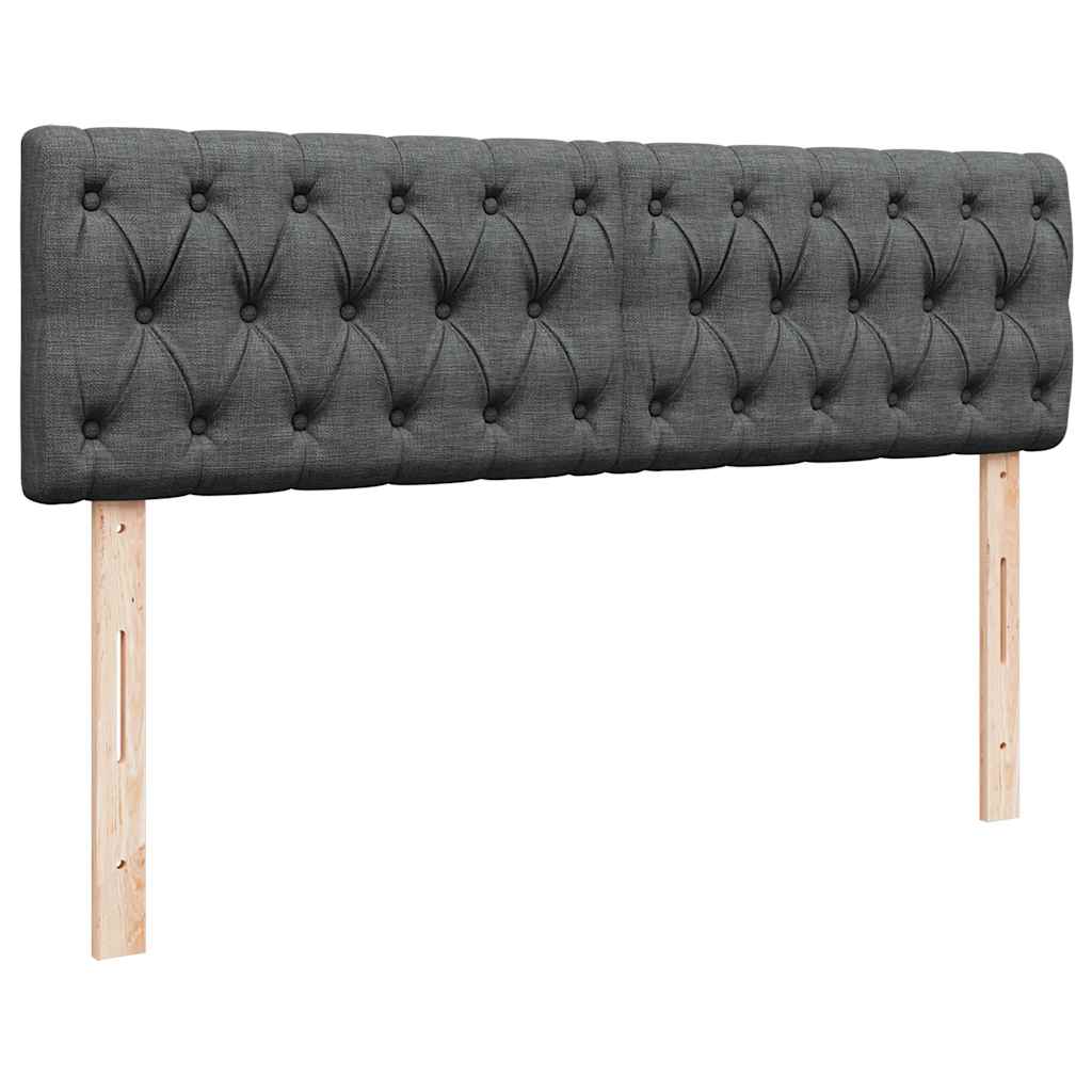 Lit ottoman avec matelas gris foncé 140x200 cm tissu