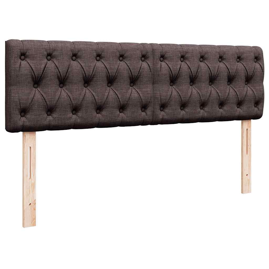 Cadre de lit ottoman avec matelas marron foncé 140x200 cm tissu