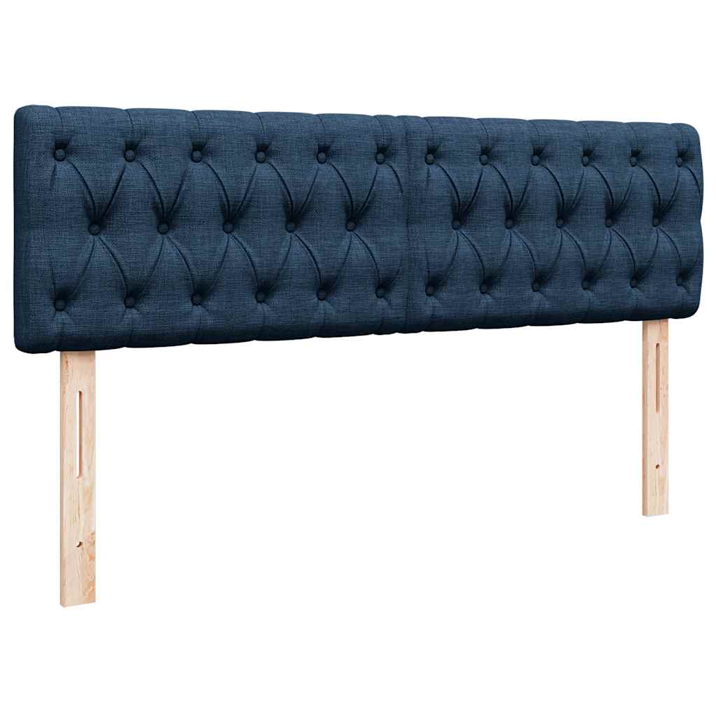 Cadre de lit ottoman avec matelas bleu 140x200 cm tissu