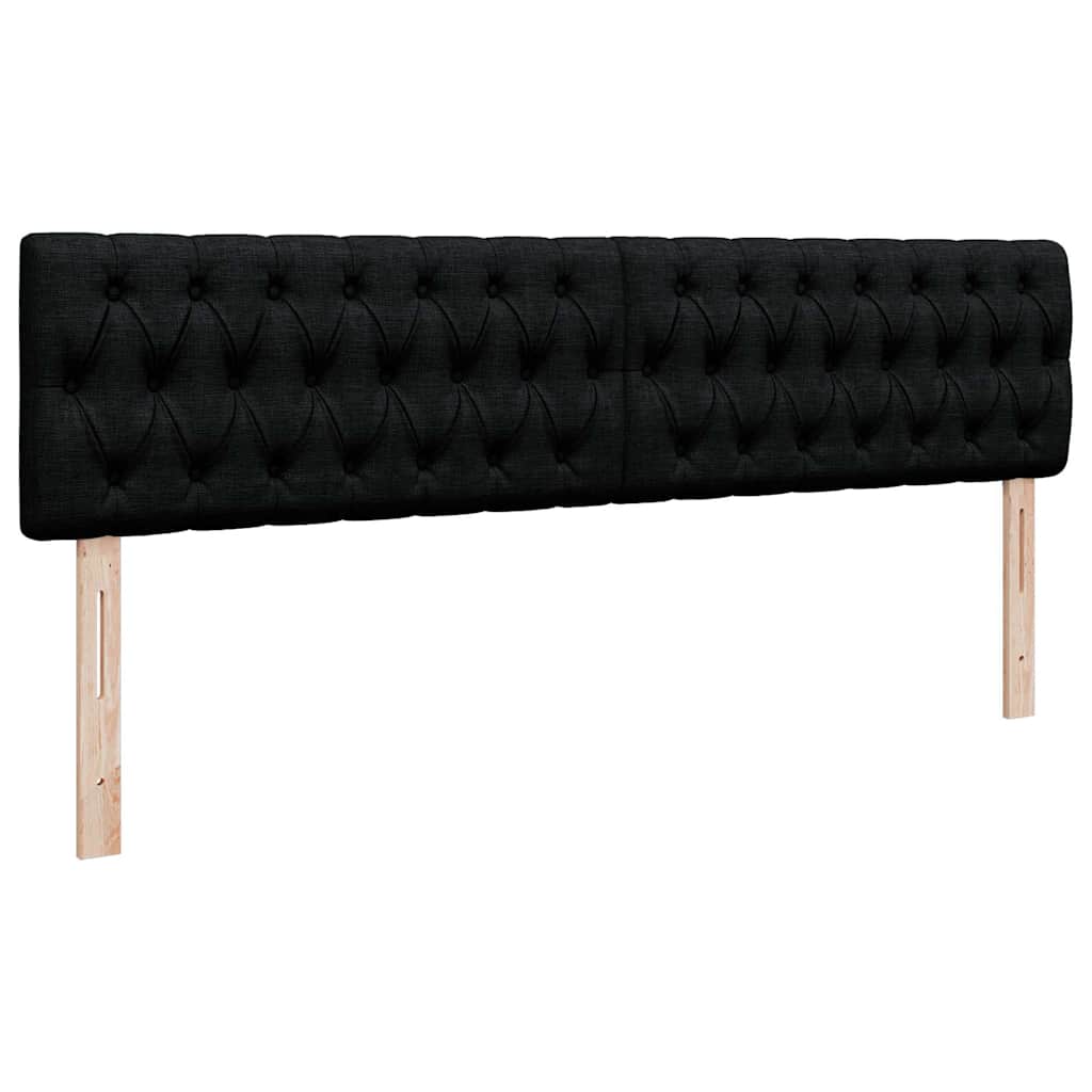 Cadre de lit ottoman avec matelas noir 160x200 cm tissu