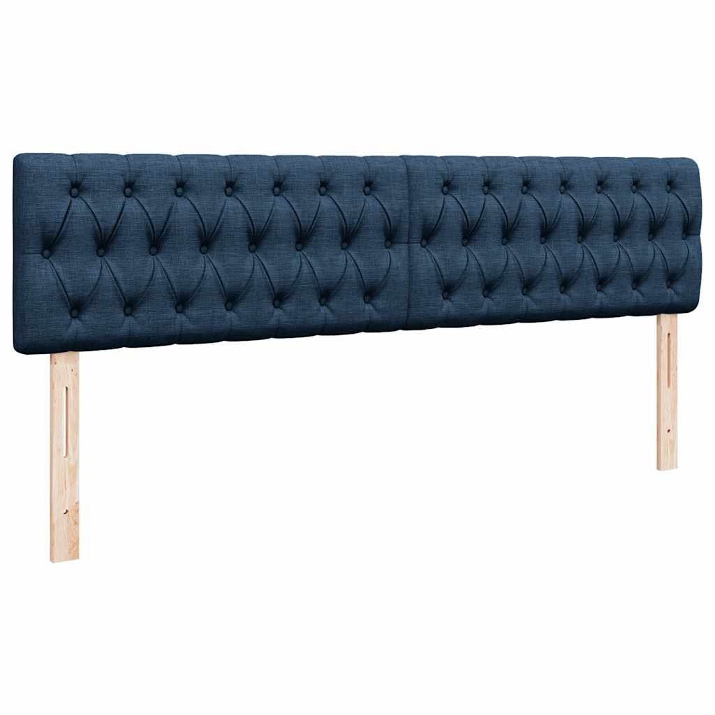 Cadre de lit ottoman avec matelas bleu 160x200 cm tissu