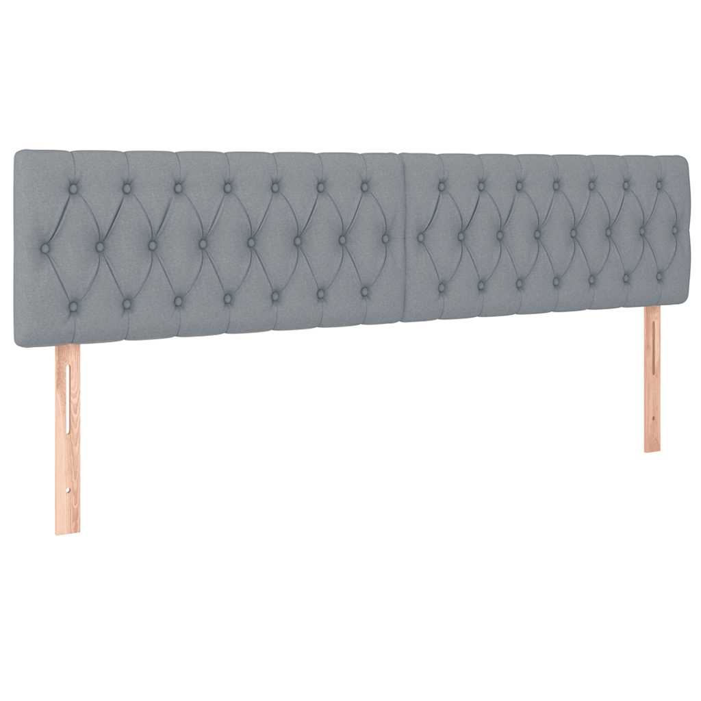 Cadre de lit ottoman et matelas gris clair 180x200 cm tissu - XIOS