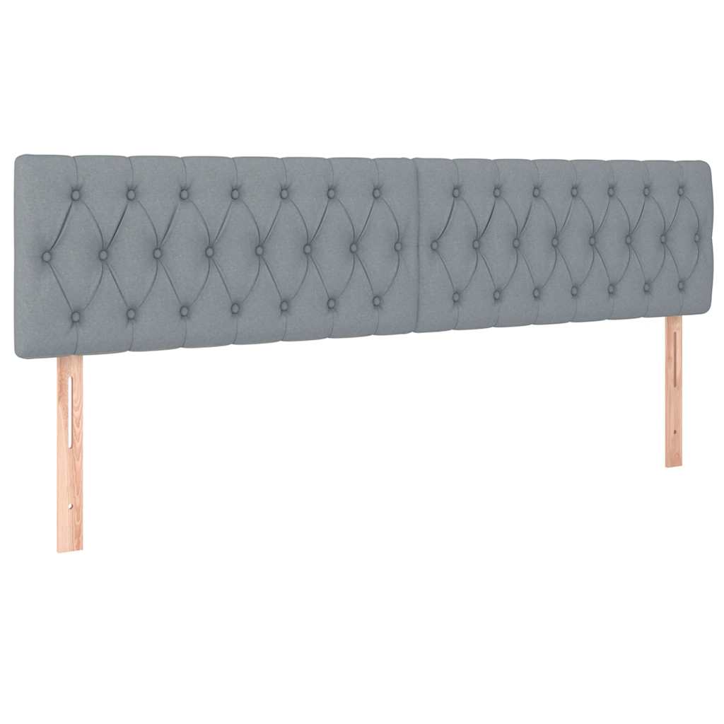 Cadre de lit ottoman avec matelas gris clair 200x200 cm tissu - XIOS
