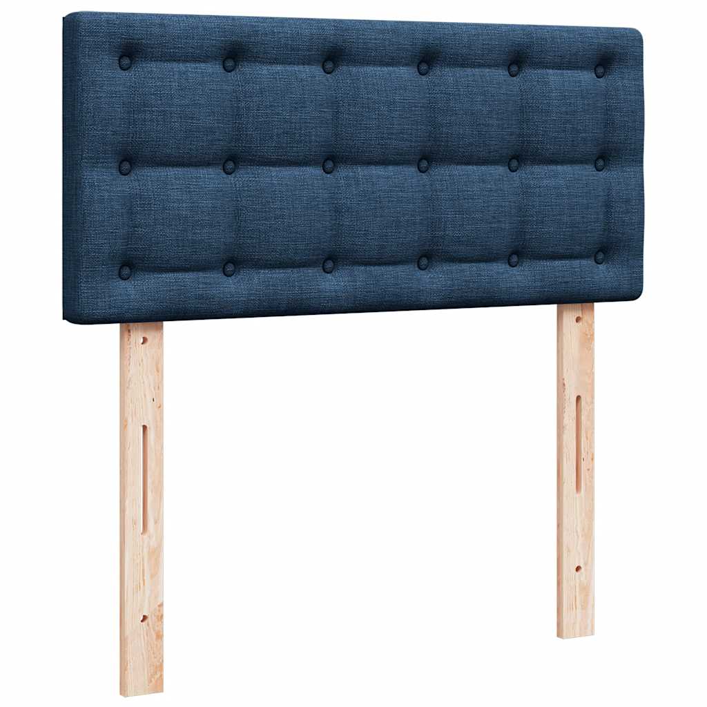 Lit ottoman avec matelas bleu 100x200 cm tissu - XIOS