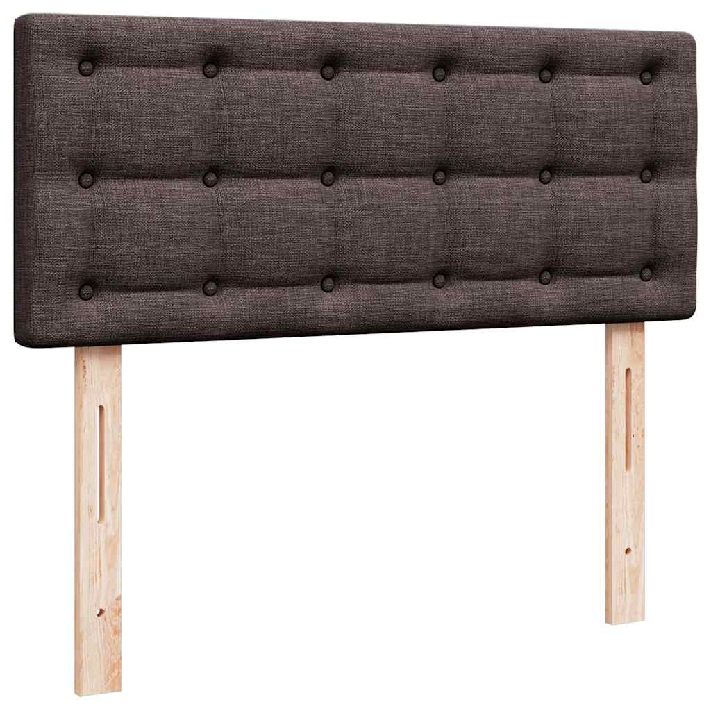 Cadre de lit ottoman avec matelas marron foncé 120x190 cm tissu - XIOS