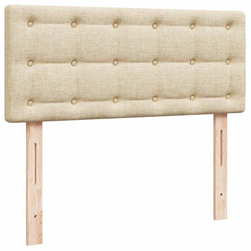 Cadre de lit ottoman avec matelas crème 120x190 cm tissu