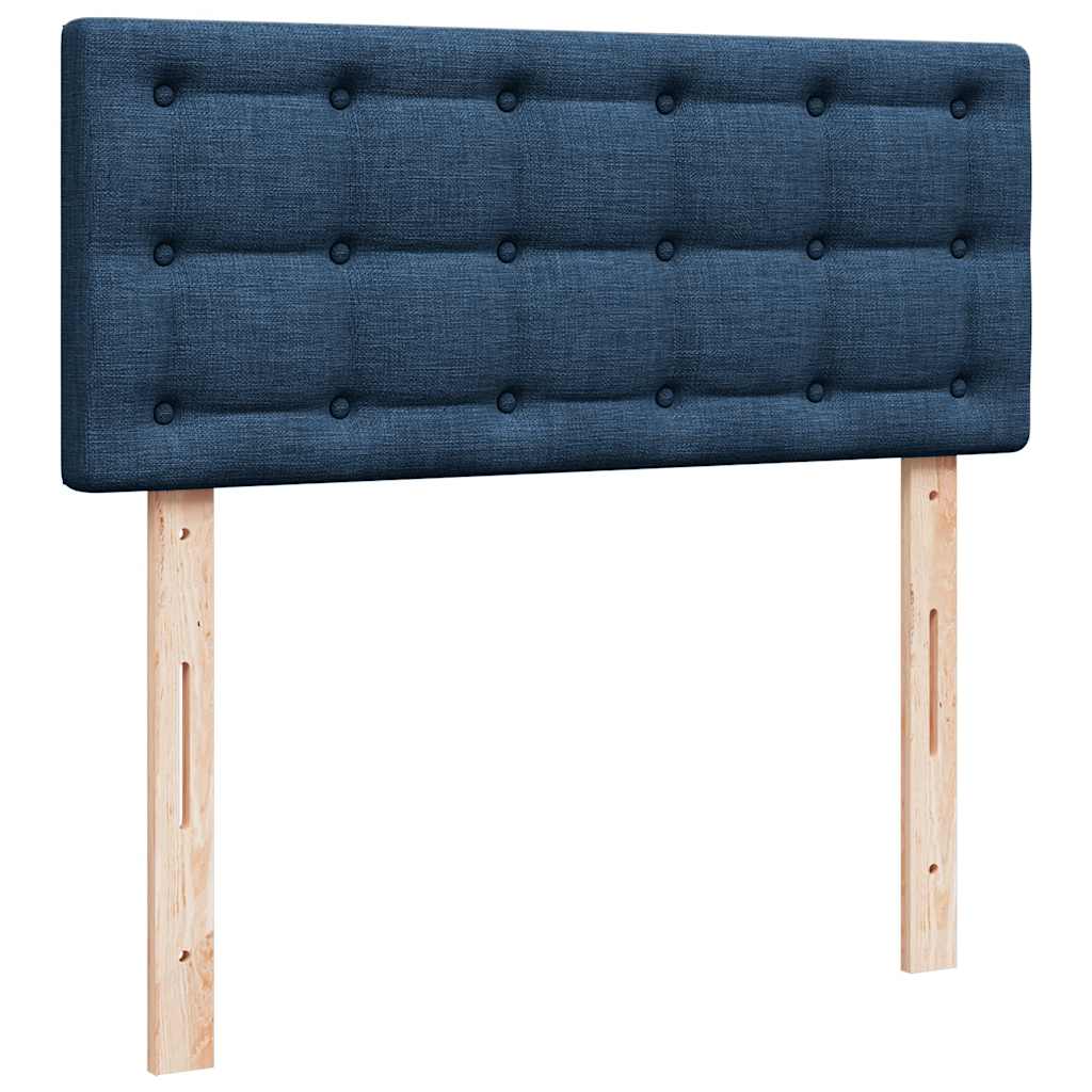 Cadre de lit ottoman avec matelas bleu 120x190 cm tissu - XIOS