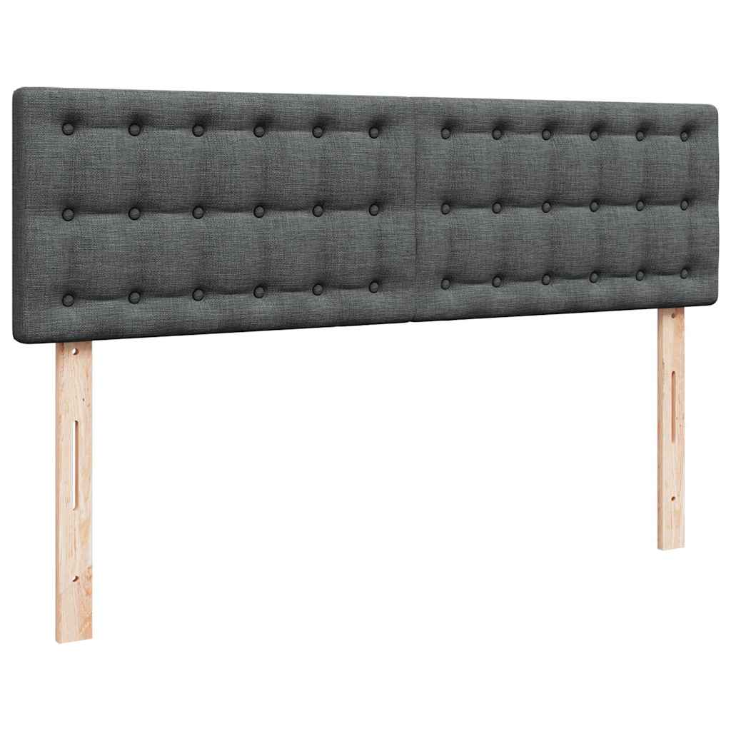 Lit ottoman avec matelas gris foncé 140x190 cm tissu