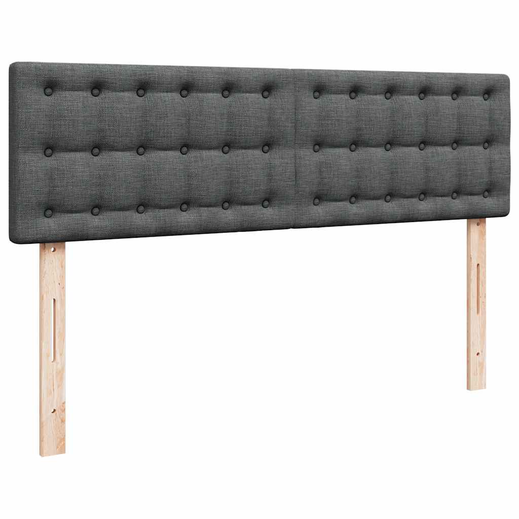 Lit ottoman avec matelas gris foncé 140x200 cm tissu