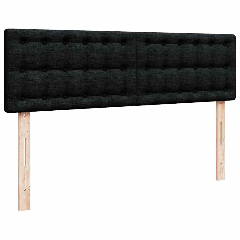 Lit ottoman avec matelas noir 140x200 cm tissu - XIOS