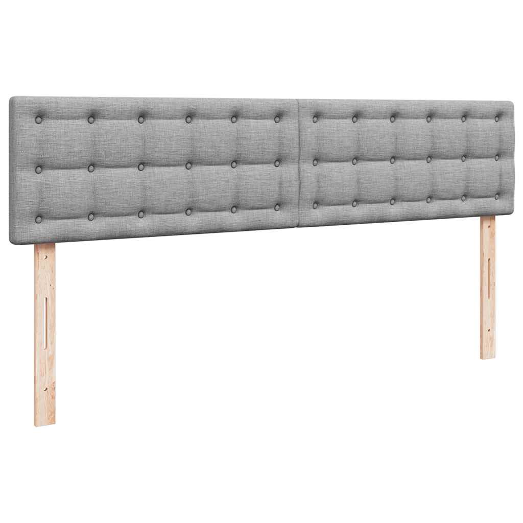 Lit ottoman avec matelas gris clair 160x200 cm tissu