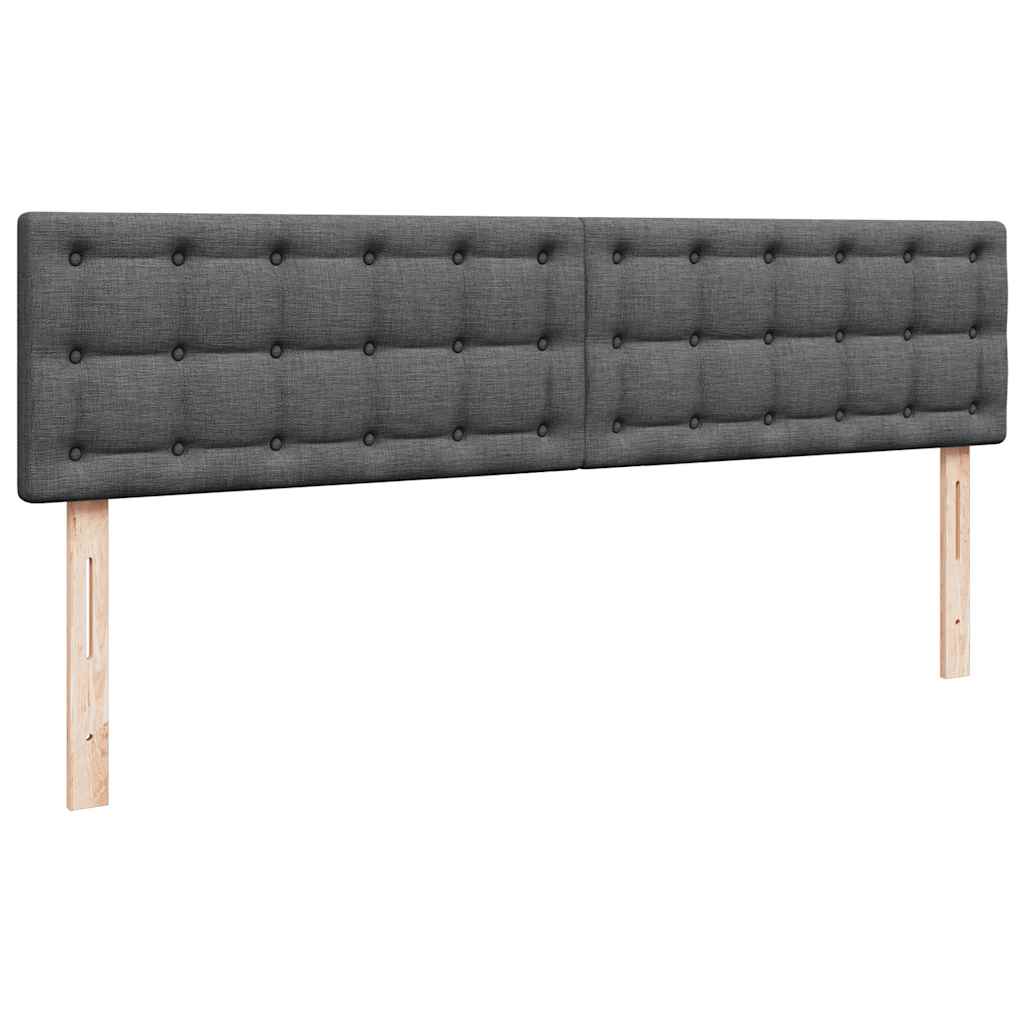 Cadre de lit ottoman avec matelas gris foncé 160x200cm tissu