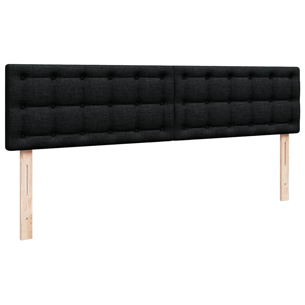 Cadre de lit ottoman avec matelas noir 160x200 cm tissu