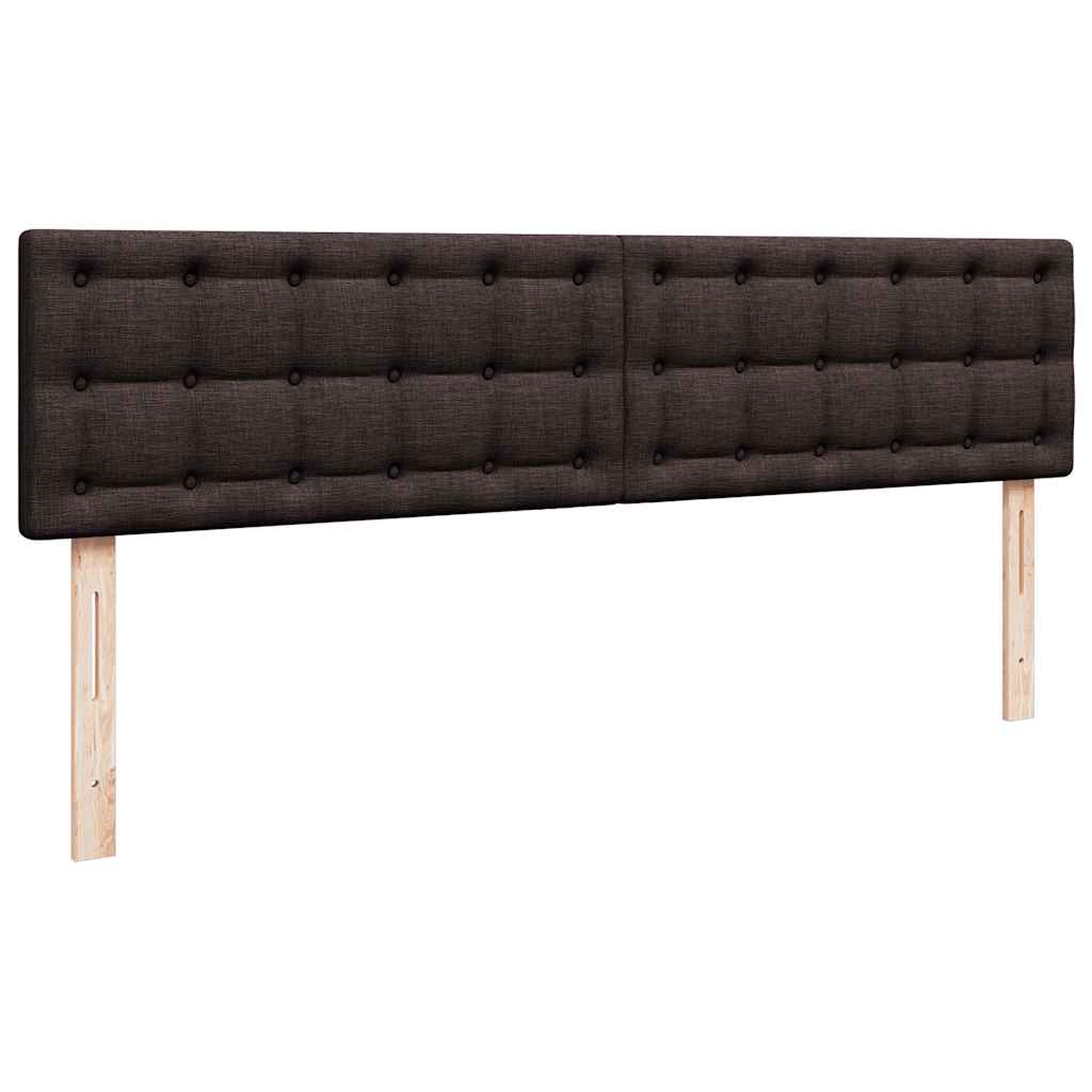 Cadre de lit ottoman avec matelas marron foncé 160x200 cm tissu