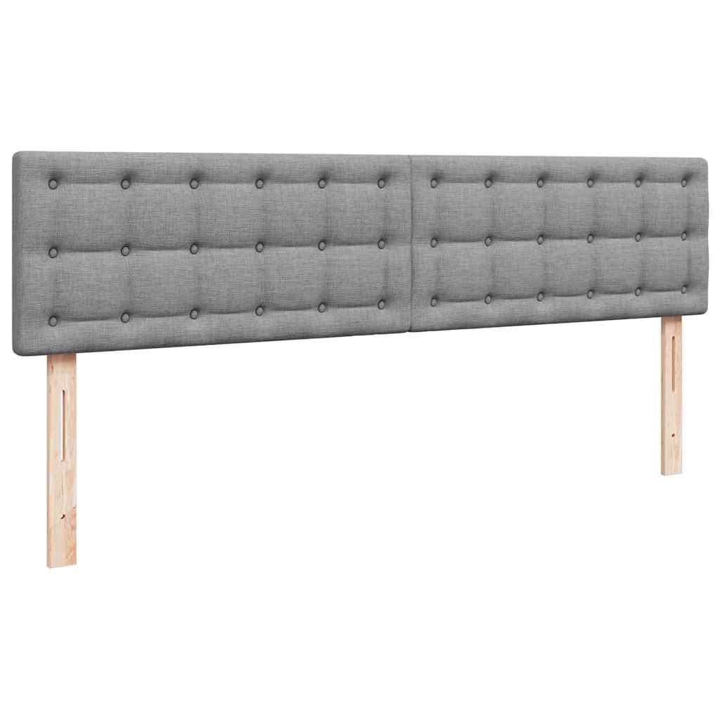 Cadre de lit ottoman et matelas gris clair 180x200 cm tissu - XIOS