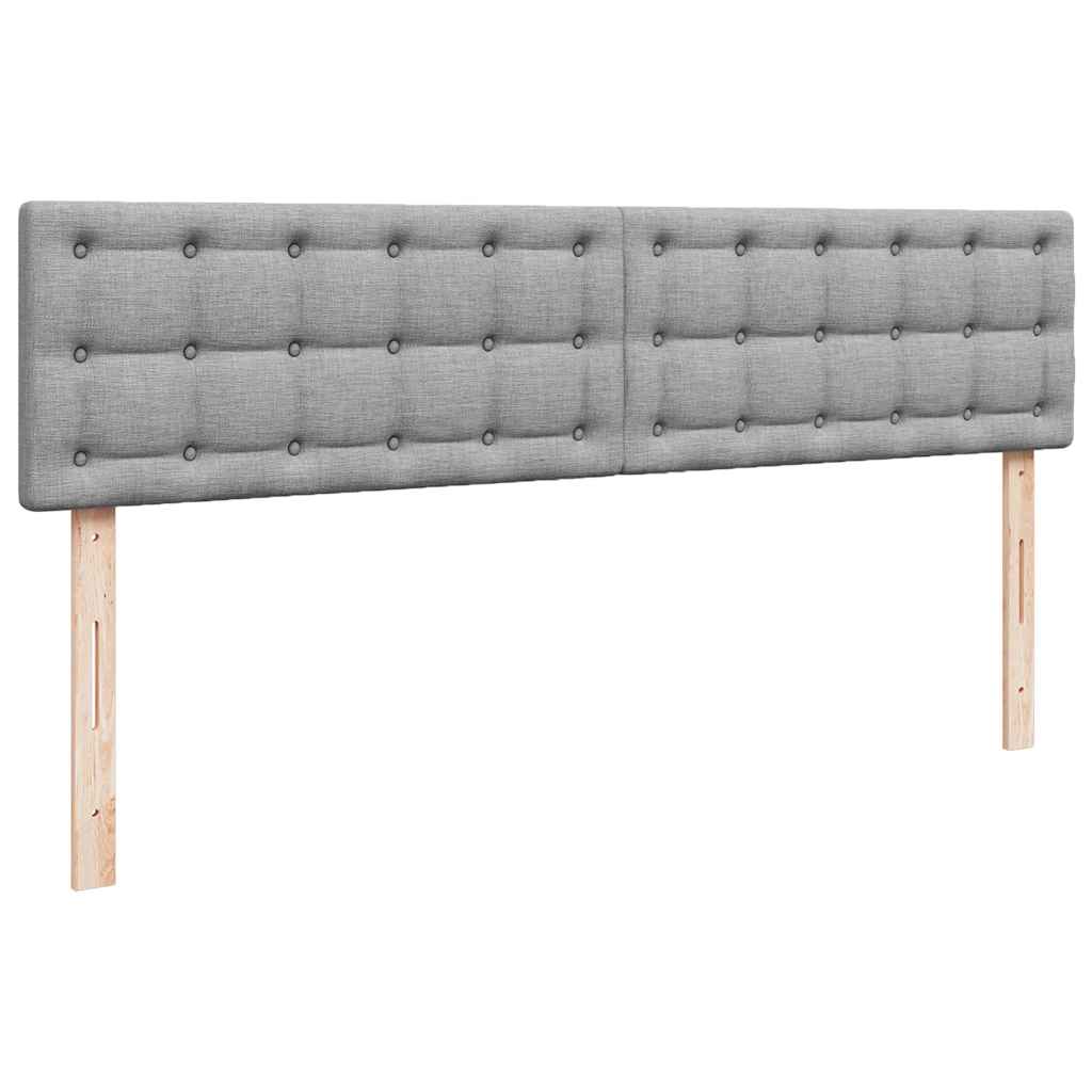 Cadre de lit ottoman avec matelas gris clair 200x200 cm tissu - XIOS