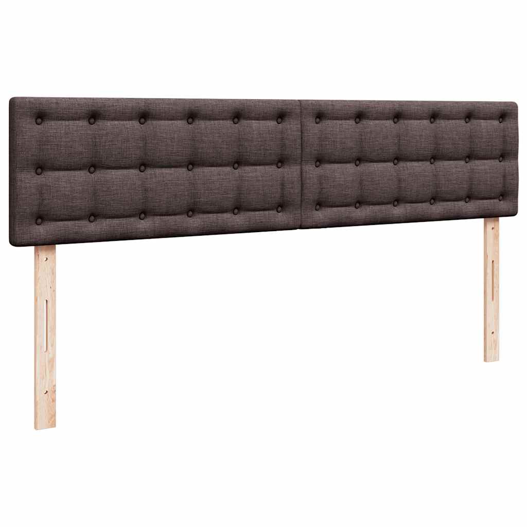 Cadre de lit ottoman avec matelas marron foncé 200x200 cm tissu - XIOS