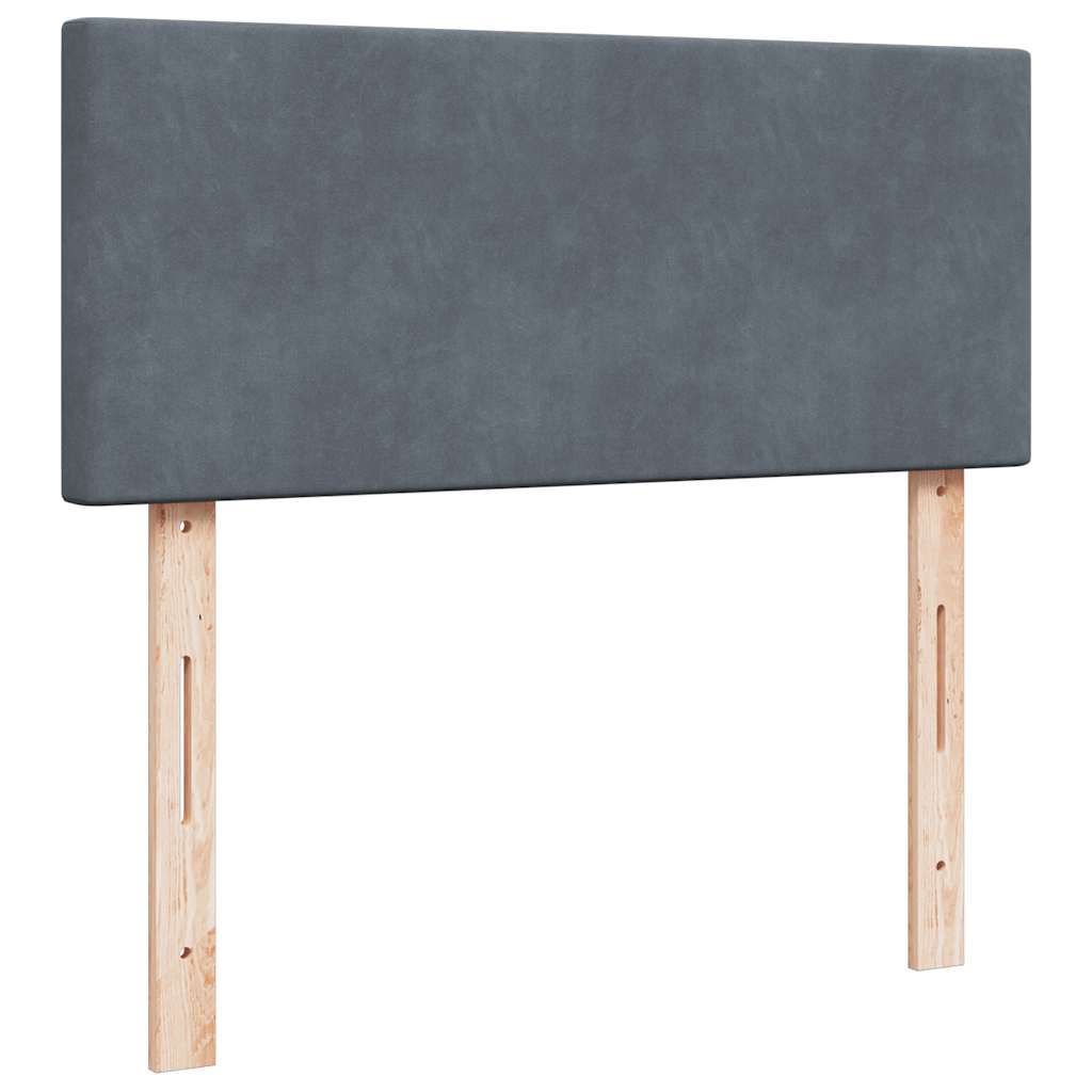 Lit ottoman avec matelas gris foncé 120x190 cm velours - XIOS