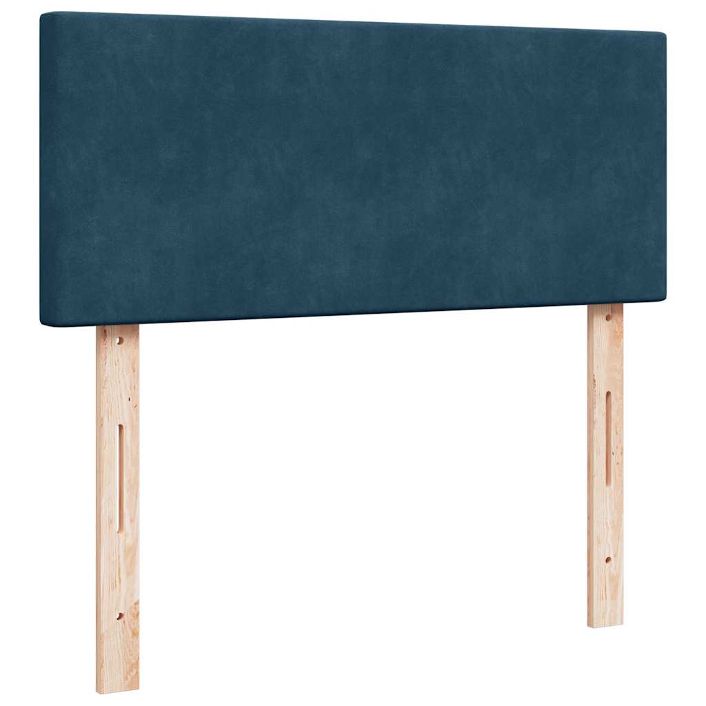 Lit ottoman avec matelas bleu foncé 120x190 cm velours - XIOS