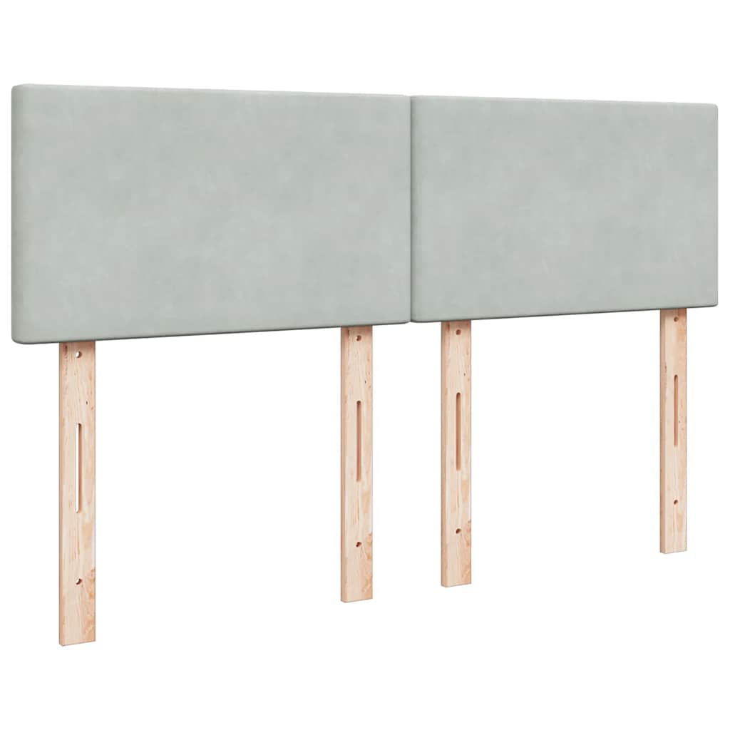 Cadre de lit ottoman avec matelas gris clair 140x200 cm velours - XIOS