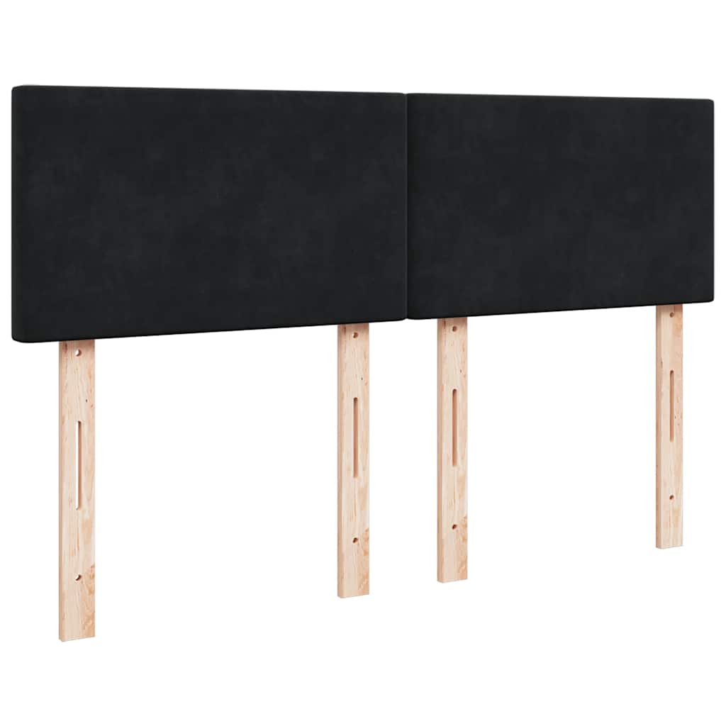 Cadre de lit ottoman avec matelas noir 140x200 cm velours - XIOS