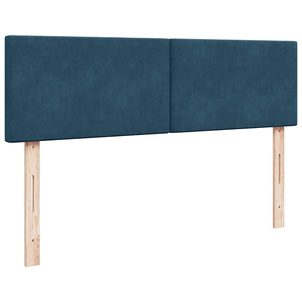 Cadre de lit ottoman avec matelas bleu foncé 140x200 cm velours - XIOS
