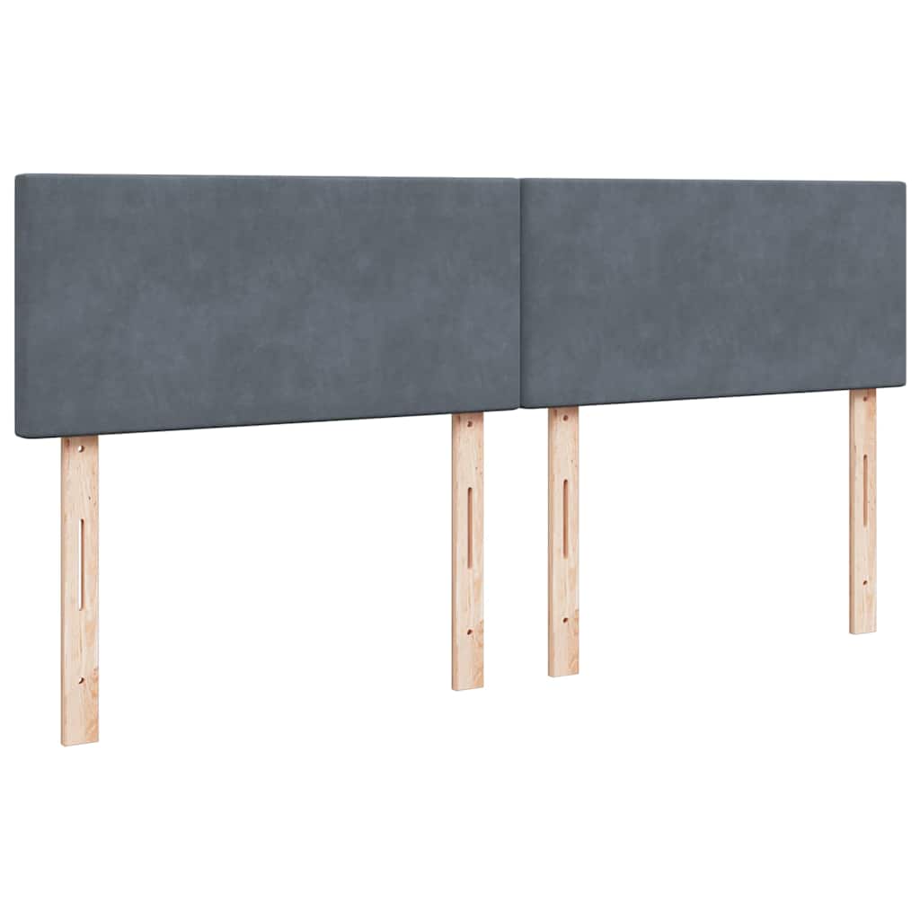 Cadre de lit ottoman avec matelas gris foncé 160x200 cm velours - XIOS