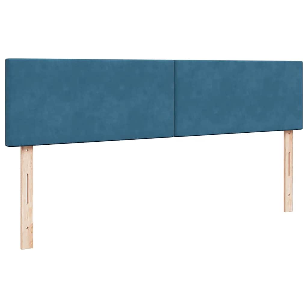 Cadre de lit ottoman avec matelas bleu foncé 180x200 cm velours - XIOS