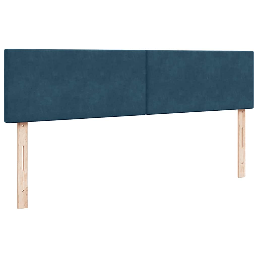 Cadre de lit ottoman avec matelas bleu foncé 180x200 cm velours - XIOS