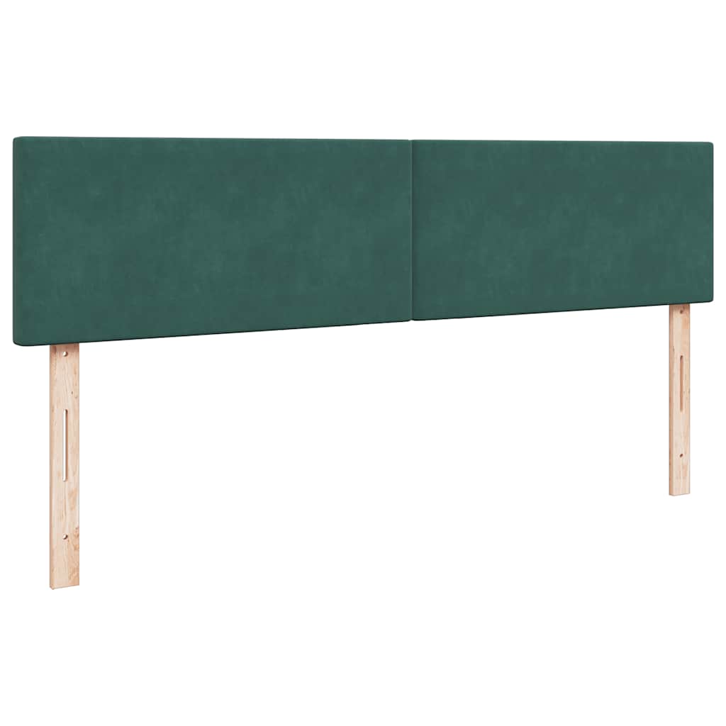 Cadre de lit ottoman avec matelas vert foncé 200x200 cm velours - XIOS