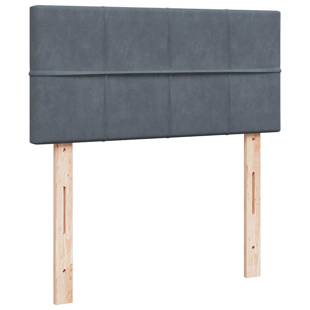 Cadre de lit ottoman avec matelas gris foncé 80x200 cm velours - XIOS