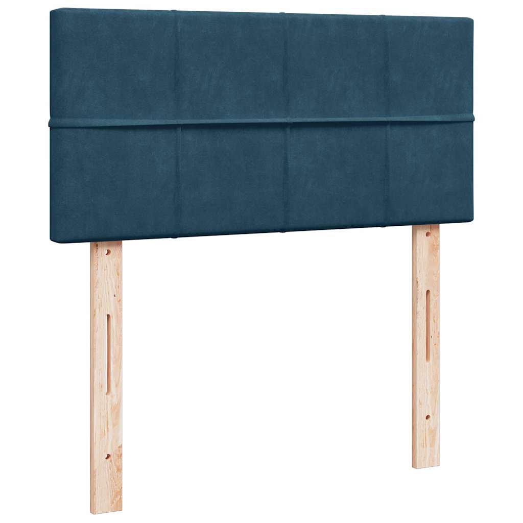 Cadre de lit ottoman avec matelas bleu foncé 80x200 cm velours - XIOS