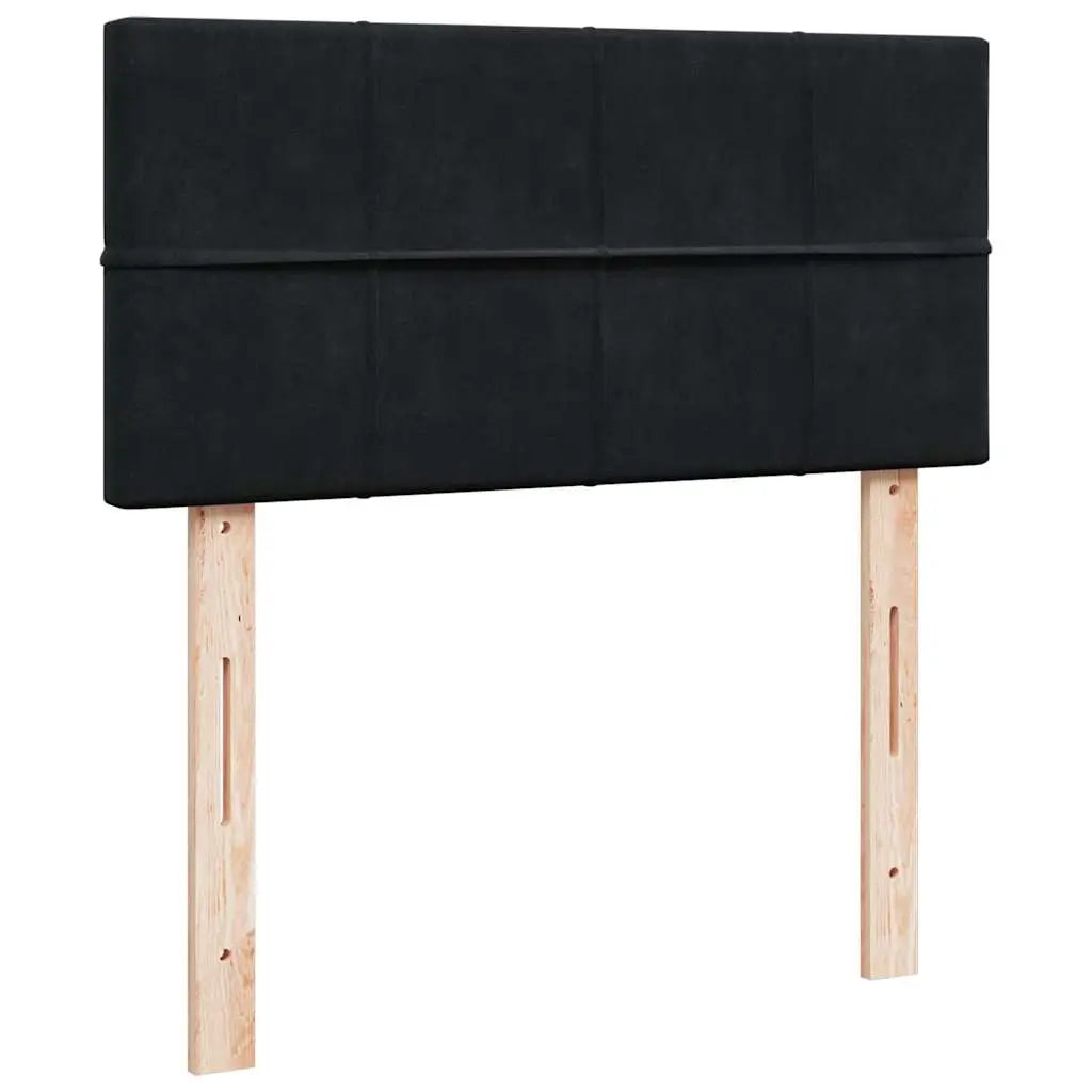 Cadre de lit ottoman avec matelas noir 90x200 cm velours - XIOS