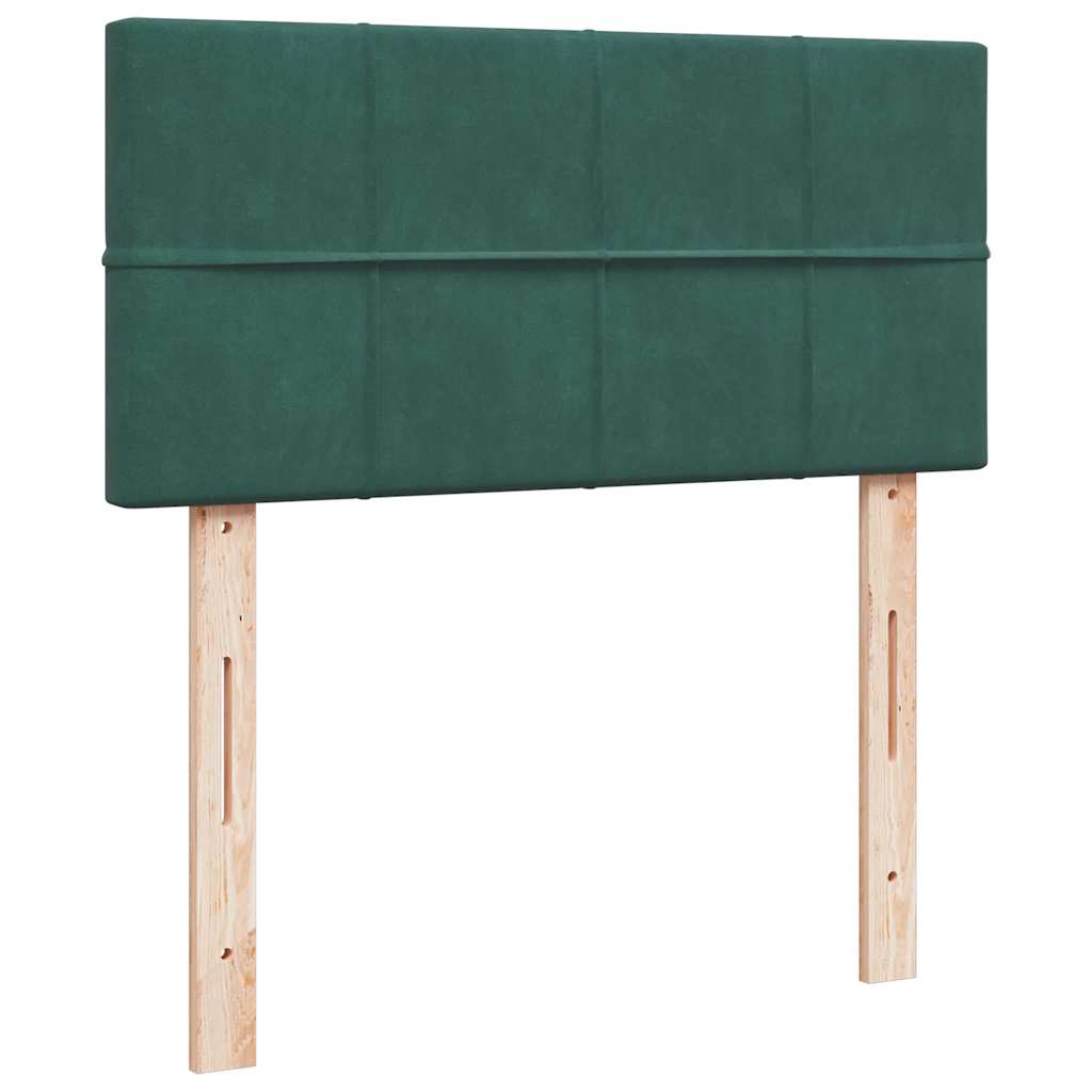 Cadre de lit ottoman avec matelas vert foncé 90x200 cm velours - XIOS