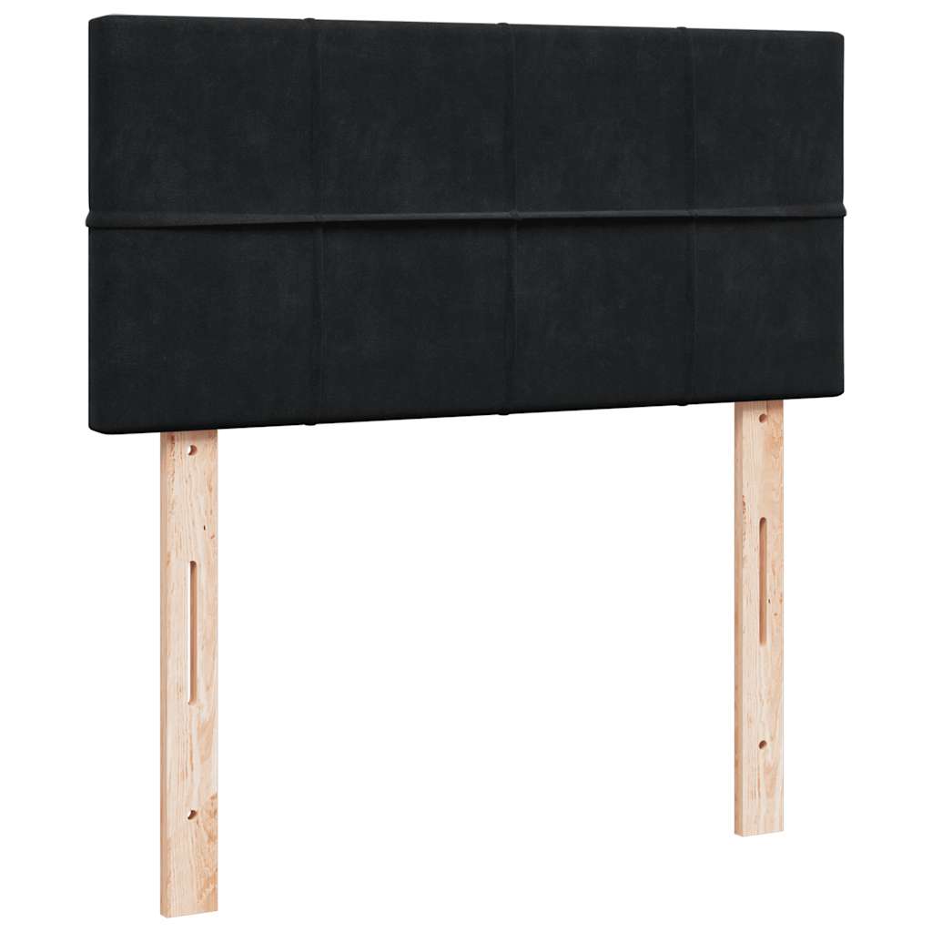 Cadre de lit ottoman avec matelas noir 100x200cm velours - XIOS