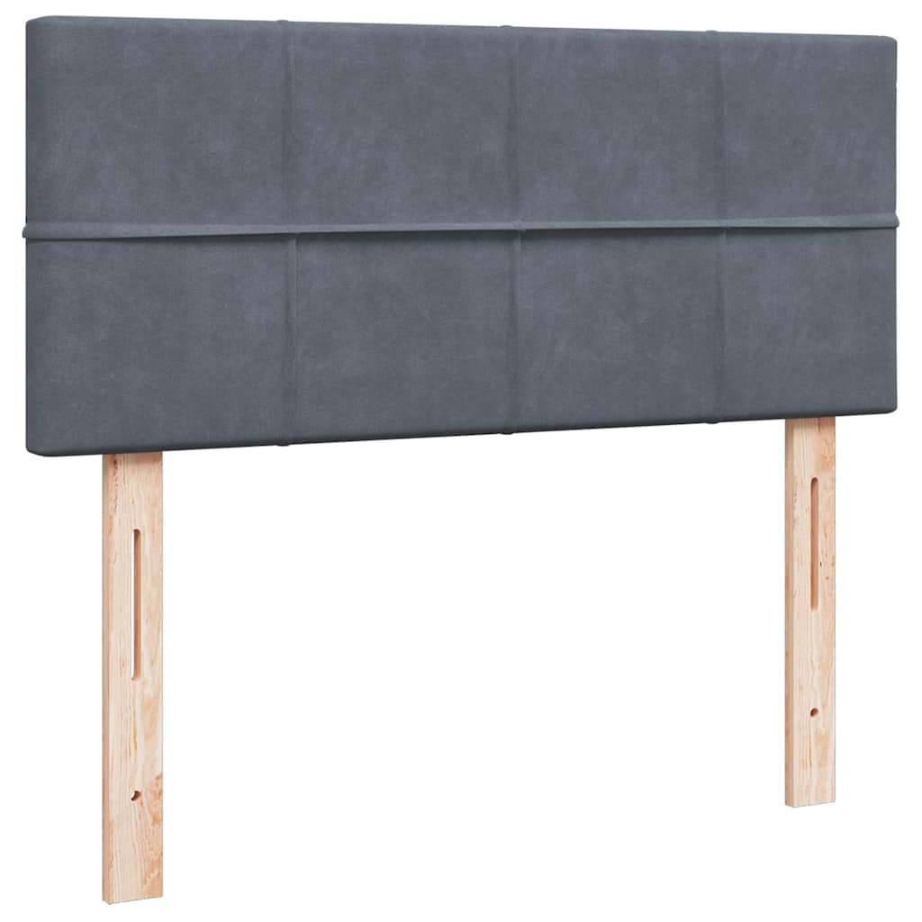 Cadre de lit ottoman et matelas gris foncé 120x200 cm velours - XIOS