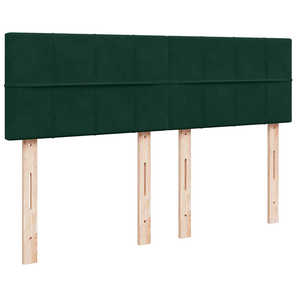 Cadre de lit ottoman avec matelas vert foncé 140x190 cm velours