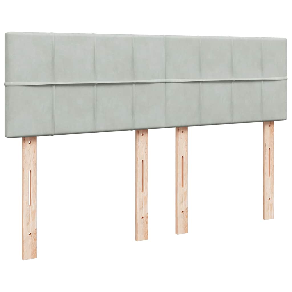 Cadre de lit ottoman avec matelas gris clair 140x200 cm velours - XIOS