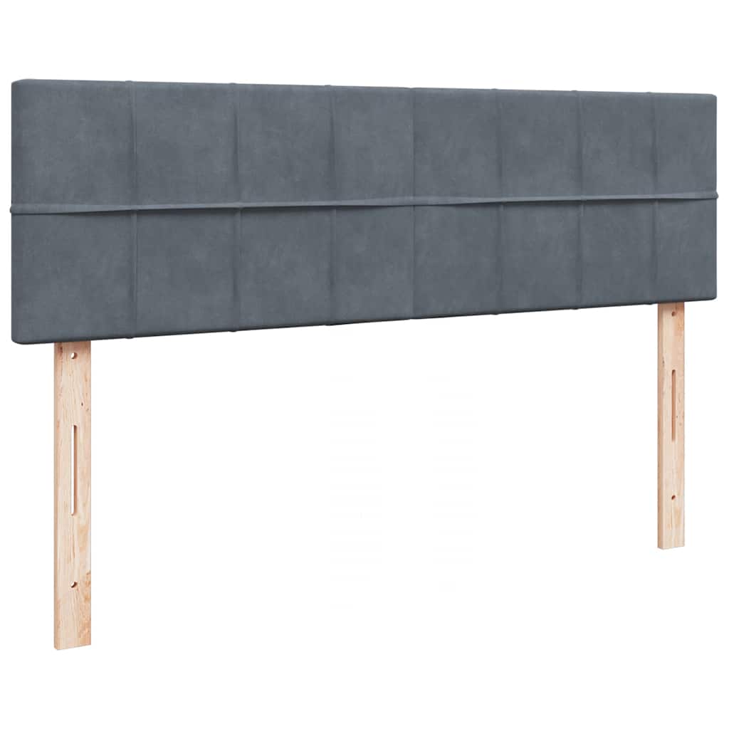 Cadre de lit ottoman avec matelas gris foncé 140x200 cm velours - XIOS