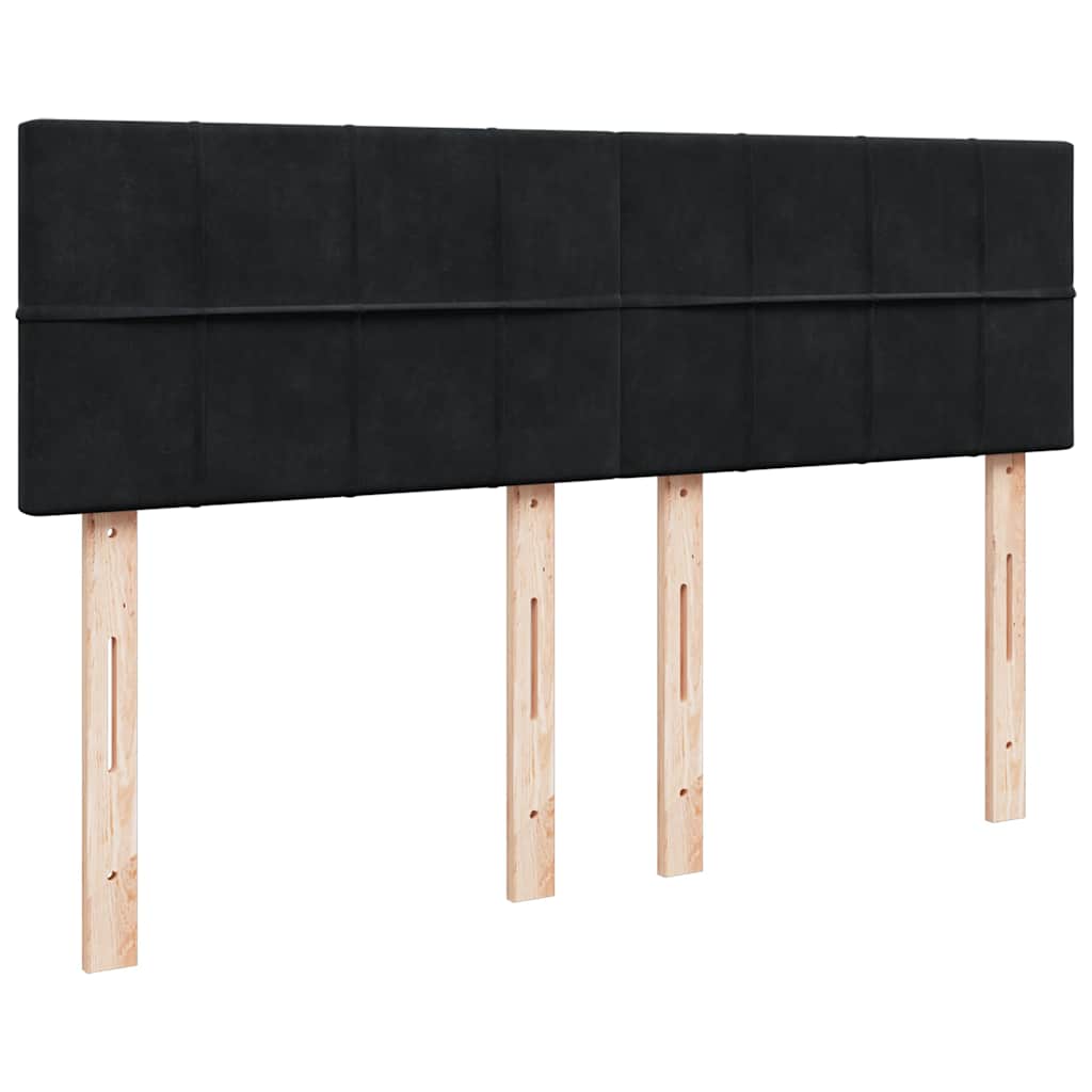 Cadre de lit ottoman avec matelas noir 140x200 cm velours - XIOS