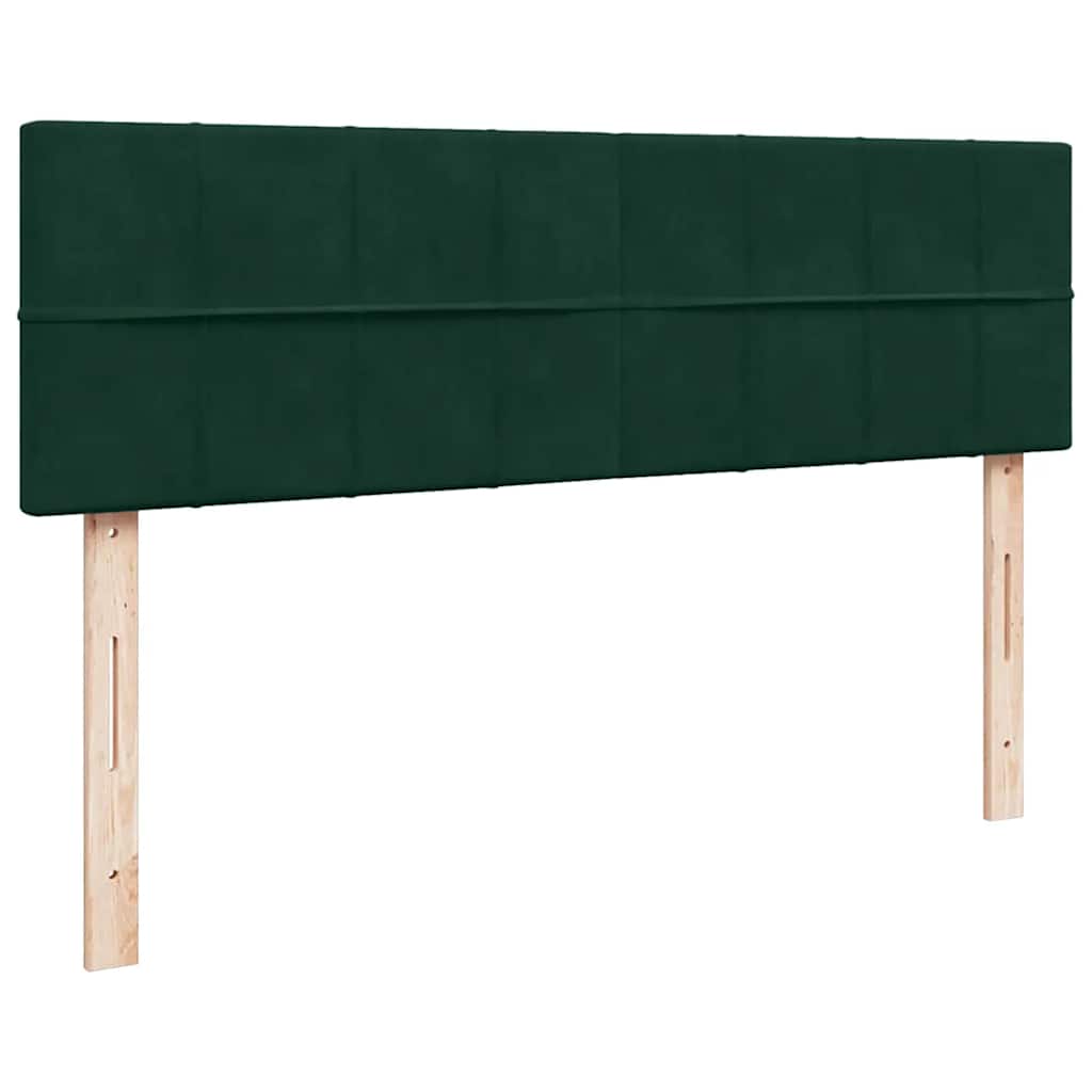 Cadre de lit ottoman avec matelas vert foncé 140x200 cm velours