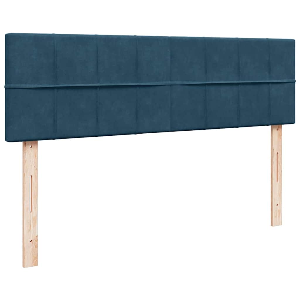 Cadre de lit ottoman avec matelas bleu foncé 140x200 cm velours - XIOS