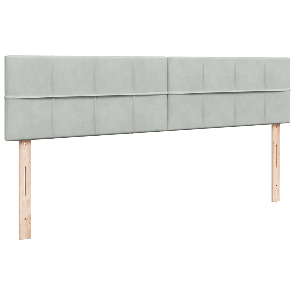 Cadre de lit ottoman avec matelas gris clair 160x200 cm velours - XIOS